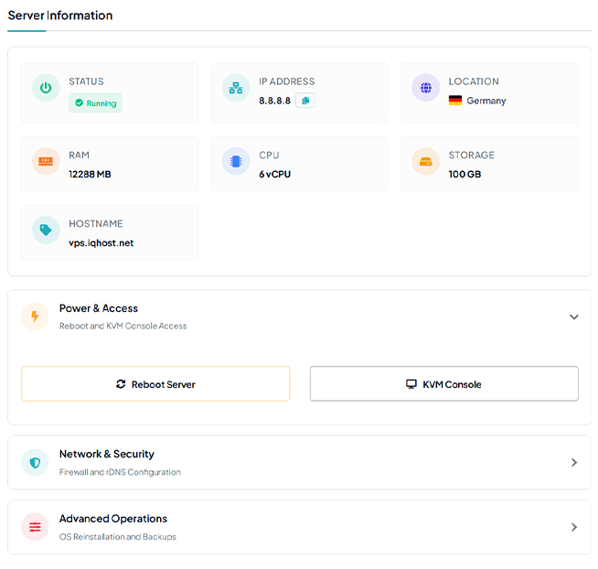 إدارة السيرفر من لوحة واحدة